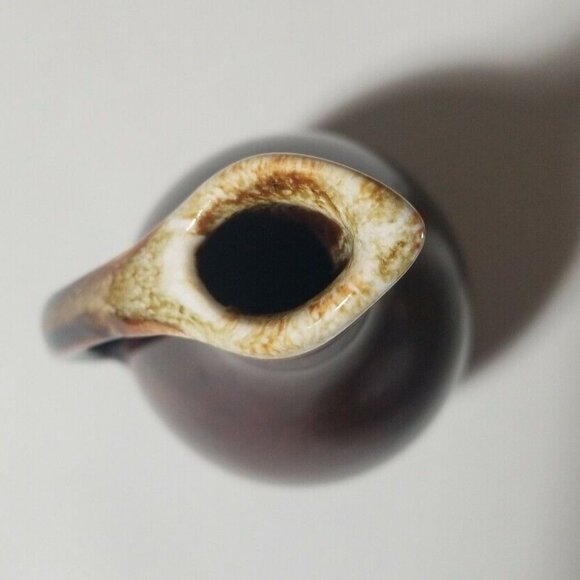 Small Cruet vase/ creamer brown drip glaze. Retro style - Picture 6 of 7